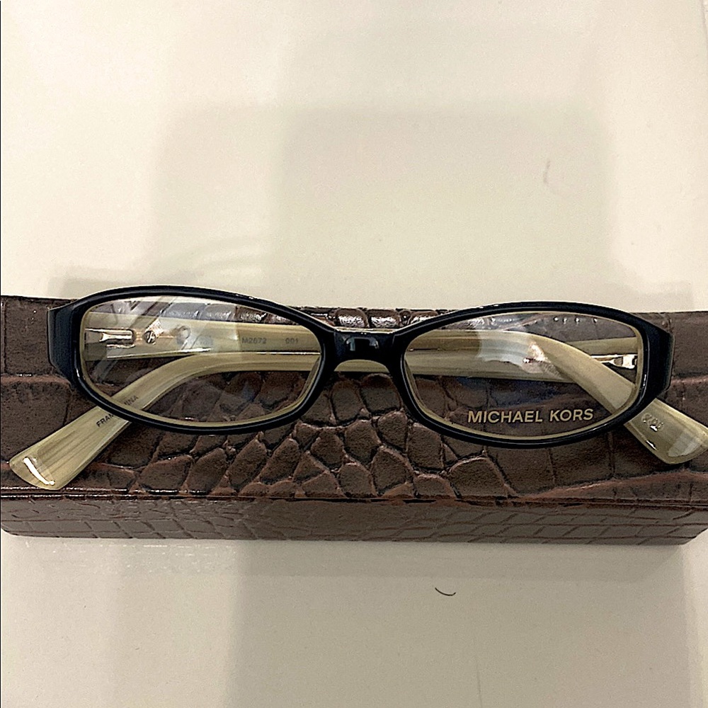 Michael Kors Black and Cream Women's Glasses